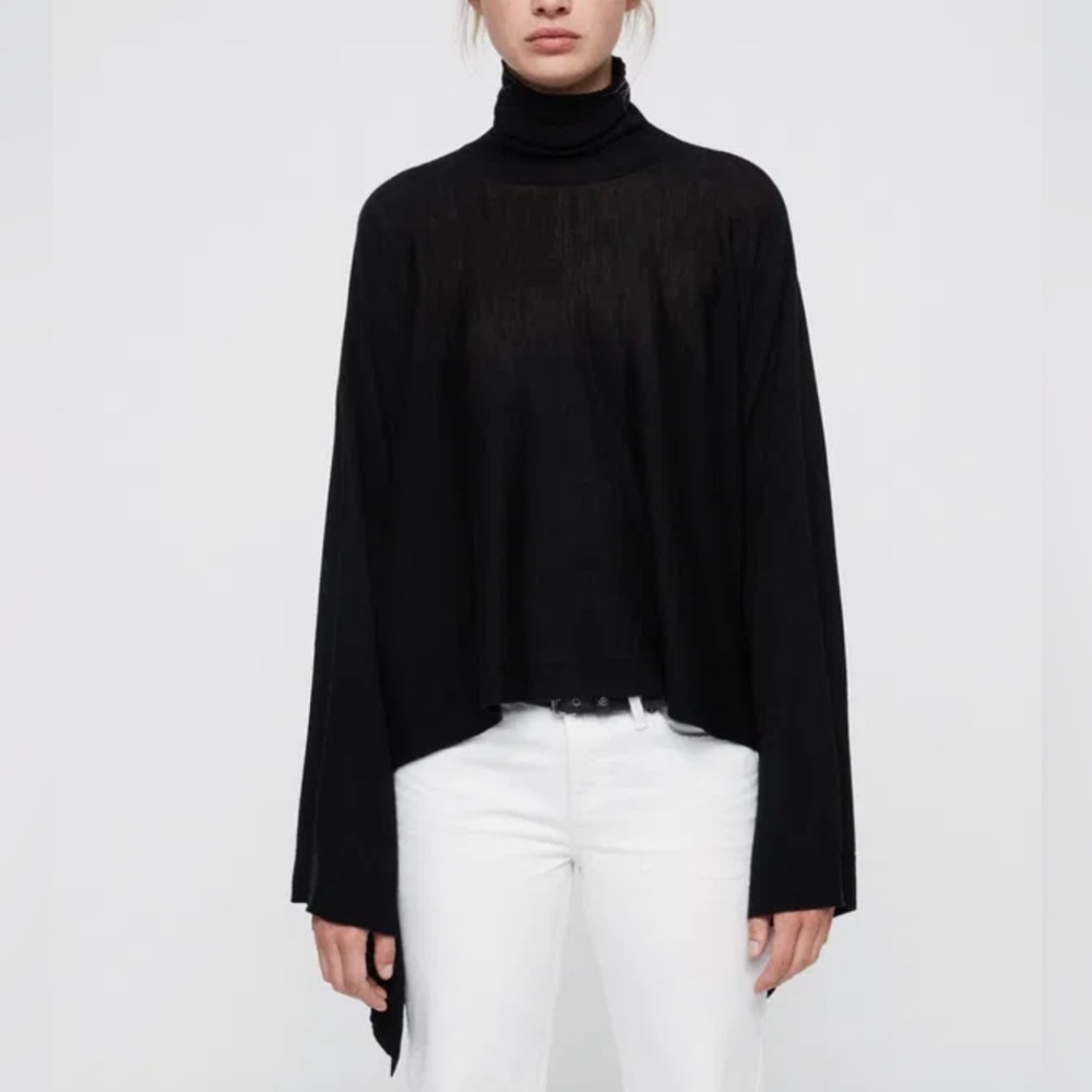 All Saints Black Tonia Cape Size XS/S